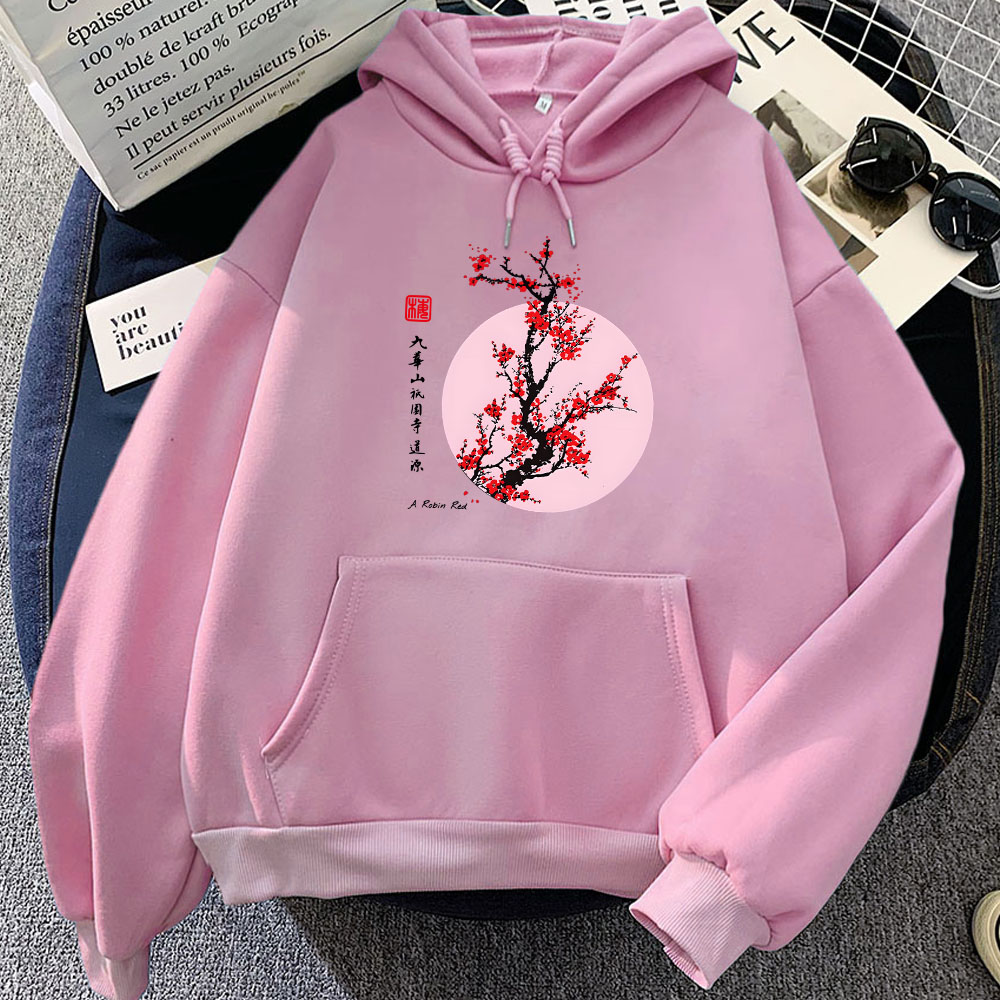 Winter Clothing Yellowknife - Japanese Blossom Sakura Printing Hoodies Casual