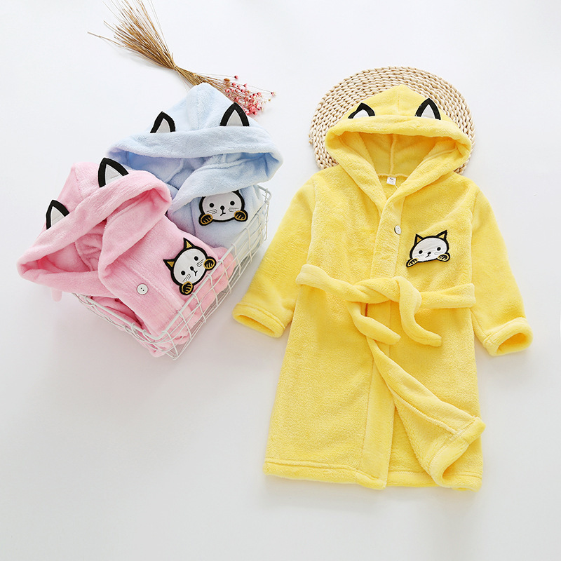 Kids Cartoon Cat Robes New Win - Winter Clothing Baby Girl review and price