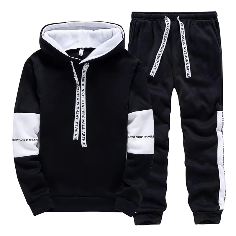 Black White Men's Tracksuit Fa - Winter Clothing review and price