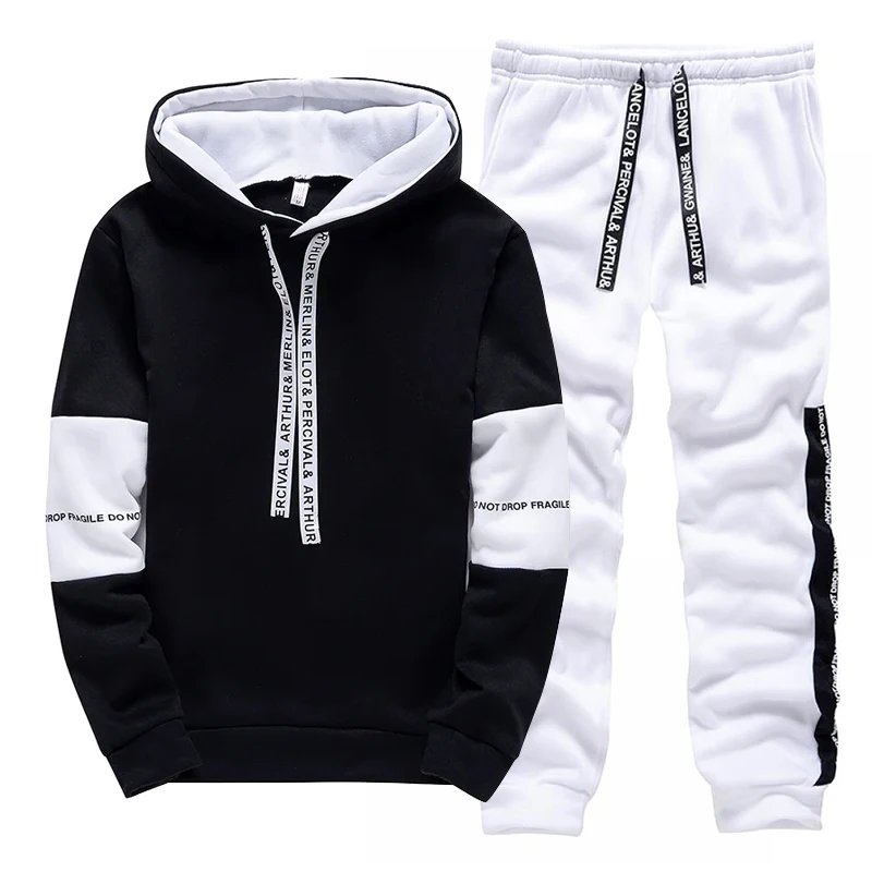 Black White Men's Tracksuit Fa - Winter Clothing review and price