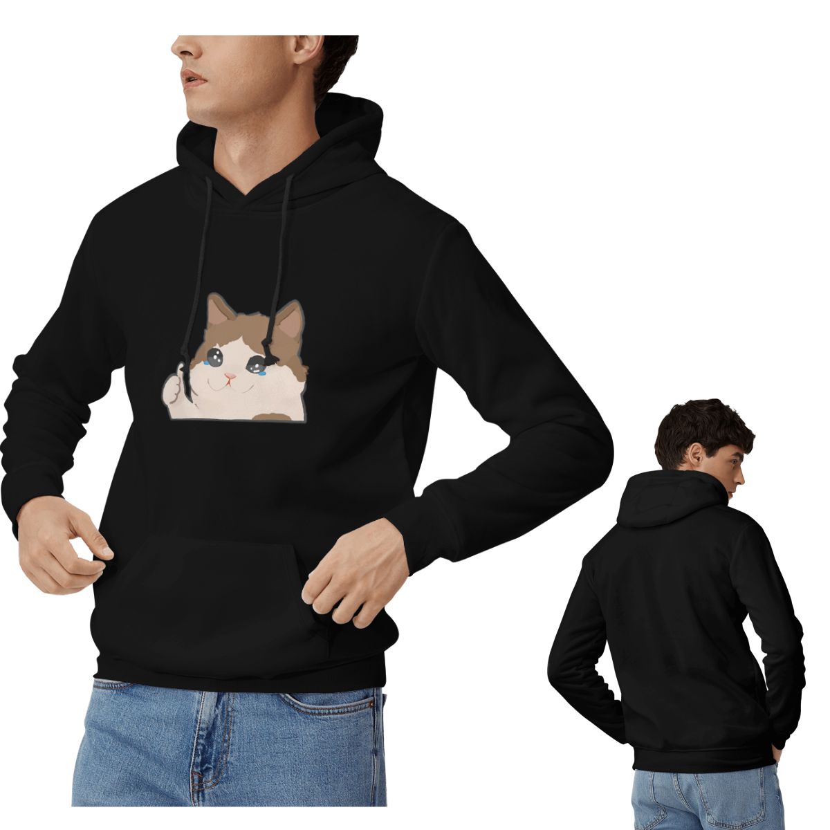 Crying Cat Meme Hoodies Men's  - Winter Clothing Meme review and price